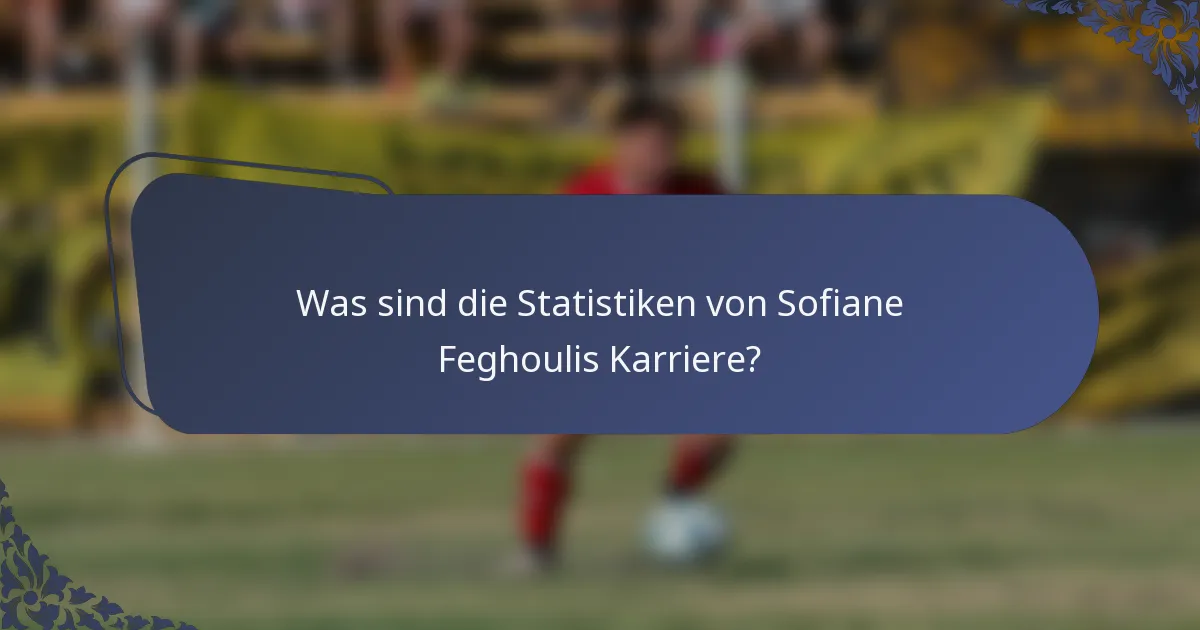 Was sind die Statistiken von Sofiane Feghoulis Karriere?