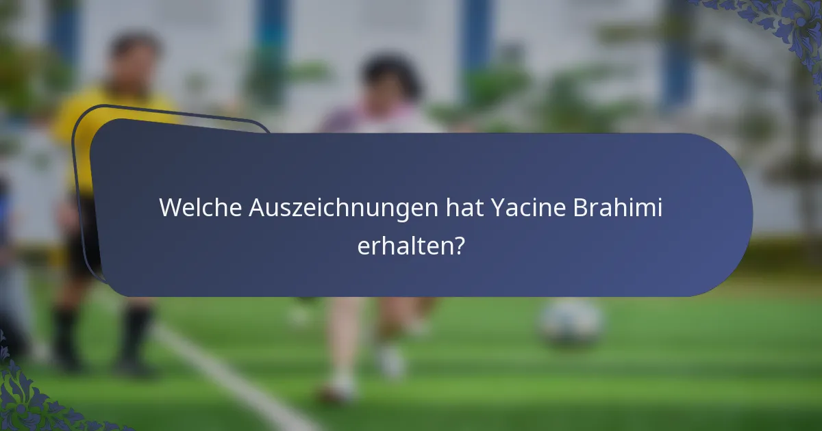 Welche Auszeichnungen hat Yacine Brahimi erhalten?