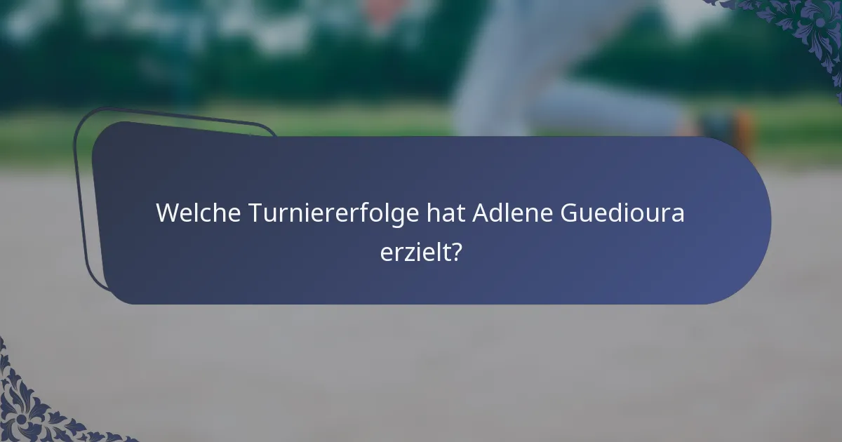 Welche Turniererfolge hat Adlene Guedioura erzielt?