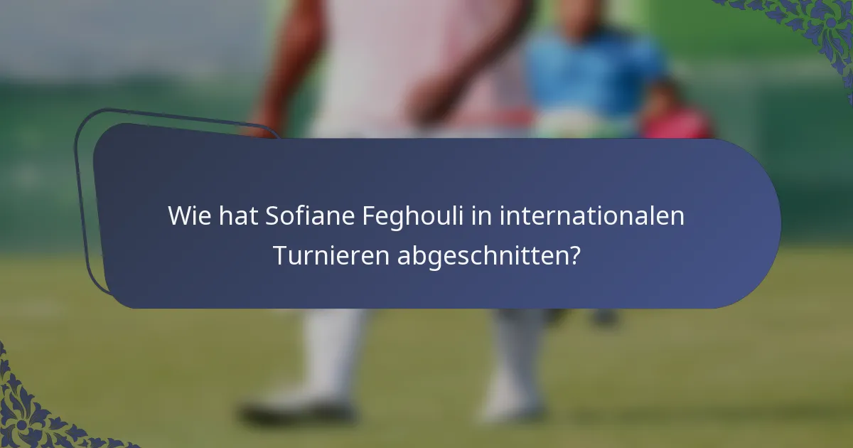 Wie hat Sofiane Feghouli in internationalen Turnieren abgeschnitten?