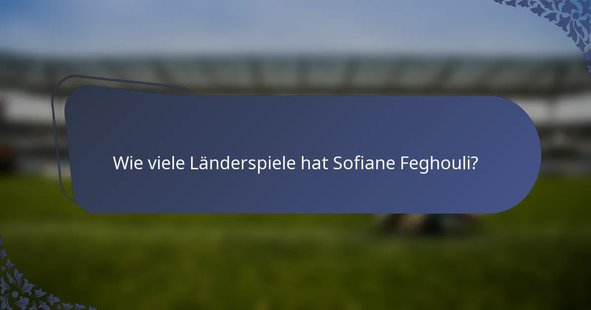 Wie viele Länderspiele hat Sofiane Feghouli?