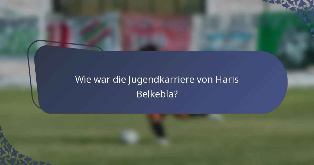 Wie war die Jugendkarriere von Haris Belkebla?
