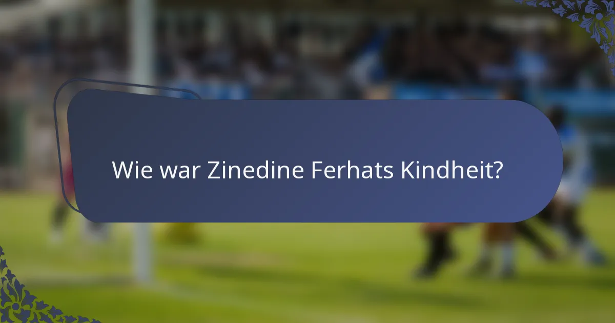 Wie war Zinedine Ferhats Kindheit?